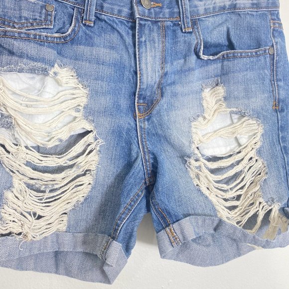 Pistola Jean Shorts Womens M Blue Cuffed Destressed - Picture 2 of 7